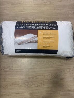 Pendleton White Colossal 3”Gusset Wool & Cotton Pillow - 2 Pack (King)